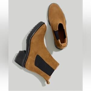 Madewell The Carina Platform Chelsea Boot in Burled Wood